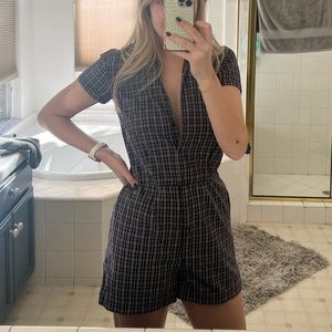 Rag & Bone plaid shorts jumpsuit